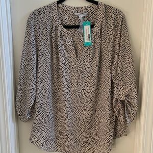 41 Hawthorn Black and tan  Dotted Blouse